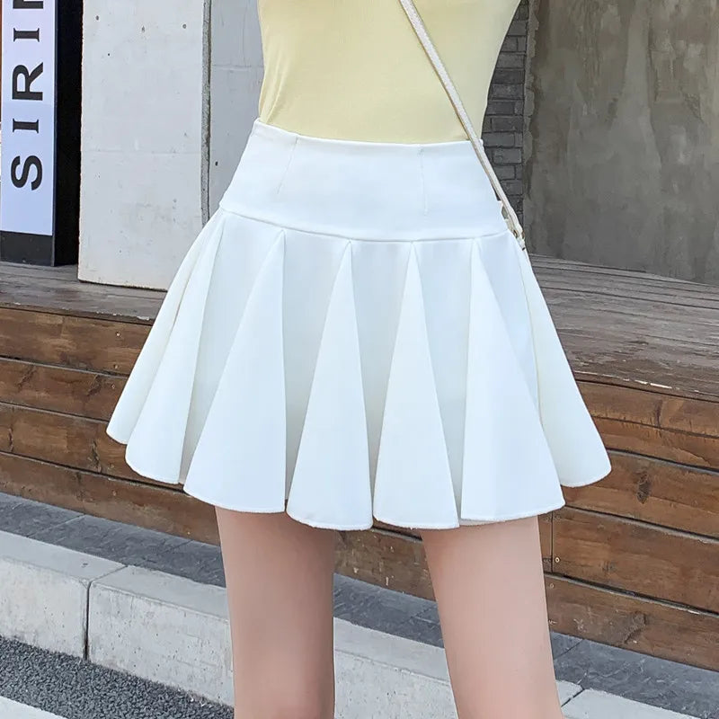 Summer Fashion Women'S Mini Pleated Skirt Sweet and Cute Dance Rehearsal School Uniform Skirt Stretch High Waist Student Skirt