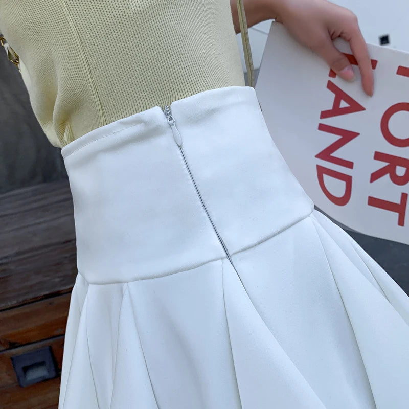 Summer Fashion Women'S Mini Pleated Skirt Sweet and Cute Dance Rehearsal School Uniform Skirt Stretch High Waist Student Skirt