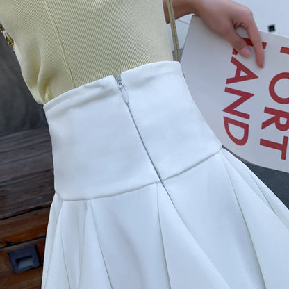 Summer Fashion Women'S Mini Pleated Skirt Sweet and Cute Dance Rehearsal School Uniform Skirt Stretch High Waist Student Skirt